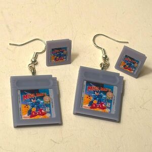 Mega Man II Bundle of 2 Nintendo Game Cartridge Statement Earrings Dangle post